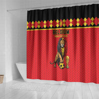 World Football 2026 Belgium Shower Curtain Belgian Lion Go Champions - Wonder Print Shop