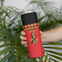 Custom World Football 2026 Belgium Skinny Tumbler Belgian Lion Go Champions - Wonder Print Shop