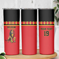 Custom World Football 2026 Belgium Skinny Tumbler Belgian Lion Go Champions - Wonder Print Shop