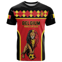 Custom World Football 2026 Belgium T Shirt Belgian Lion Go Champions - Wonder Print Shop