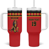 Custom World Football 2026 Belgium Tumbler With Handle Belgian Lion Go Champions - Wonder Print Shop