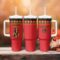 Custom World Football 2026 Belgium Tumbler With Handle Belgian Lion Go Champions - Wonder Print Shop