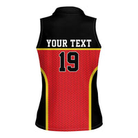Custom World Football 2026 Belgium Women Sleeveless Polo Shirt Belgian Lion Go Champions - Wonder Print Shop