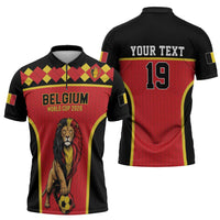 Custom World Football 2026 Belgium Zipper Polo Shirt Belgian Lion Go Champions - Wonder Print Shop