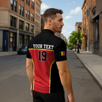 Custom World Football 2026 Belgium Zipper Polo Shirt Belgian Lion Go Champions - Wonder Print Shop
