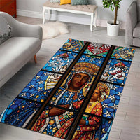 Polish Black Madonna of Czestochowa Area Rug Our Lady of Poland Stained Glass