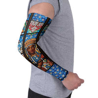 Polish Black Madonna of Czestochowa Arm Sleeves Our Lady of Poland Stained Glass