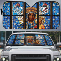 Polish Black Madonna of Czestochowa Auto Sun Shade Our Lady of Poland Stained Glass