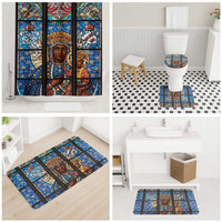 Polish Black Madonna of Czestochowa Bathroom Set Our Lady of Poland Stained Glass