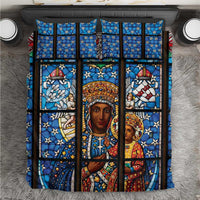 Polish Black Madonna of Czestochowa Bedding Set Our Lady of Poland Stained Glass