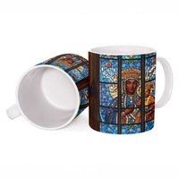 Polish Black Madonna of Czestochowa Ceramic Mug Our Lady of Poland Stained Glass
