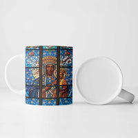 Polish Black Madonna of Czestochowa Ceramic Mug Our Lady of Poland Stained Glass