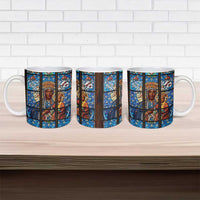 Polish Black Madonna of Czestochowa Ceramic Mug Our Lady of Poland Stained Glass