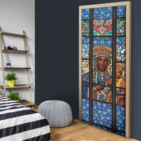 Polish Black Madonna of Czestochowa Door Cover Our Lady of Poland Stained Glass