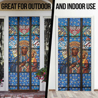 Polish Black Madonna of Czestochowa Door Cover Our Lady of Poland Stained Glass