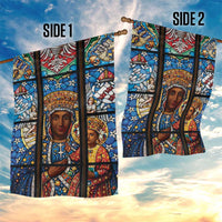 Polish Black Madonna of Czestochowa Garden Flag Our Lady of Poland Stained Glass