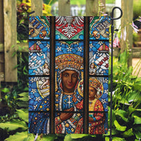 Polish Black Madonna of Czestochowa Garden Flag Our Lady of Poland Stained Glass