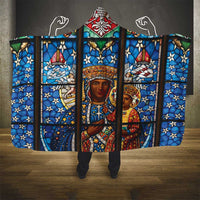 Polish Black Madonna of Czestochowa Hooded Blanket Our Lady of Poland Stained Glass