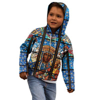 Polish Black Madonna of Czestochowa Kid Hoodie Our Lady of Poland Stained Glass