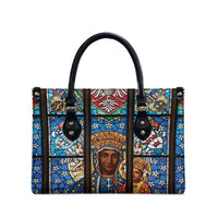 Polish Black Madonna of Czestochowa Leather Bag Our Lady of Poland Stained Glass
