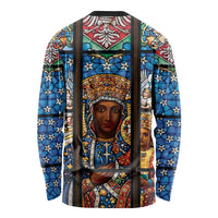 Polish Black Madonna of Czestochowa Long Sleeve Shirt Our Lady of Poland Stained Glass