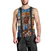 Polish Black Madonna of Czestochowa Men Tank Top Our Lady of Poland Stained Glass