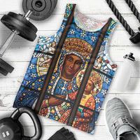 Polish Black Madonna of Czestochowa Men Tank Top Our Lady of Poland Stained Glass
