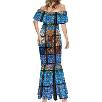 Polish Black Madonna of Czestochowa Mermaid Dress Our Lady of Poland Stained Glass