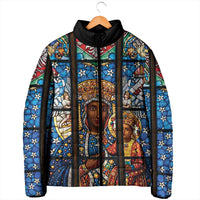 Polish Black Madonna of Czestochowa Padded Jacket Our Lady of Poland Stained Glass