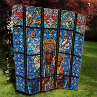 Polish Black Madonna of Czestochowa Quilt Our Lady of Poland Stained Glass