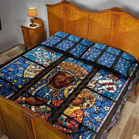 Polish Black Madonna of Czestochowa Quilt Bed Set Our Lady of Poland Stained Glass