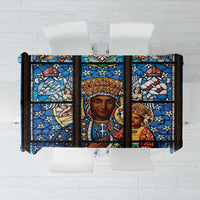 Polish Black Madonna of Czestochowa Tablecloth Our Lady of Poland Stained Glass