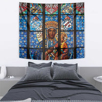 Polish Black Madonna of Czestochowa Tapestry Our Lady of Poland Stained Glass