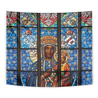 Polish Black Madonna of Czestochowa Tapestry Our Lady of Poland Stained Glass