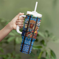 Polish Black Madonna of Czestochowa Tumbler With Handle Our Lady of Poland Stained Glass