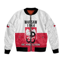 Personalized Warsaw Uprising 1944 Poland Bomber Jacket White Eagle Kotwica Bóg Honor Ojczyzna