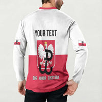 Personalized Warsaw Uprising 1944 Poland Button Sweatshirt White Eagle Kotwica Bóg Honor Ojczyzna