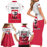 Personalized Warsaw Uprising 1944 Poland Family Matching Short Sleeve Bodycon Dress and Hawaiian Shirt White Eagle Kotwica Bóg Honor Ojczyzna