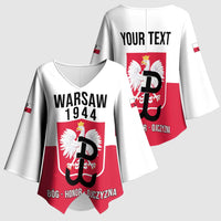 Personalized Warsaw Uprising 1944 Poland Kimono Sleeve Blouse White Eagle Kotwica Bóg Honor Ojczyzna