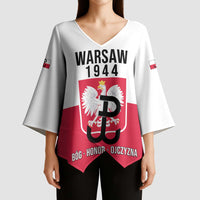 Personalized Warsaw Uprising 1944 Poland Kimono Sleeve Blouse White Eagle Kotwica Bóg Honor Ojczyzna