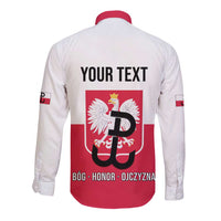 Personalized Warsaw Uprising 1944 Poland Long Sleeve Button Shirt White Eagle Kotwica Bóg Honor Ojczyzna