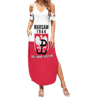 Personalized Warsaw Uprising 1944 Poland Summer Maxi Dress White Eagle Kotwica Bóg Honor Ojczyzna
