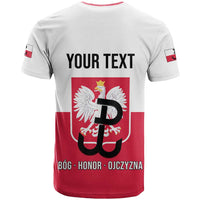 Personalized Warsaw Uprising 1944 Poland T Shirt White Eagle Kotwica Bóg Honor Ojczyzna
