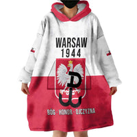 Personalized Warsaw Uprising 1944 Poland Wearable Blanket Hoodie White Eagle Kotwica Bóg Honor Ojczyzna