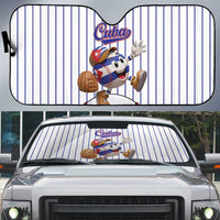 Cuba Baseball Auto Sun Shade Cuban Flag Mascot Design