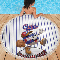 Cuba Baseball Beach Blanket Cuban Flag Mascot Design