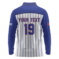 Cuba Baseball Custom Long Sleeve Polo Shirt Cuban Flag Mascot Design
