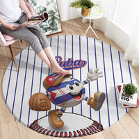 Cuba Baseball Round Carpet Cuban Flag Mascot Design