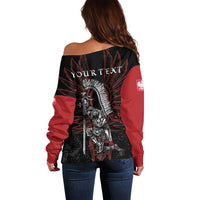 Personalized Poland Husaria Off Shoulder Sweater Polska Winged Hussar Knight Pride