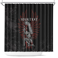 Personalized Poland Husaria Shower Curtain Polska Winged Hussar Knight Pride